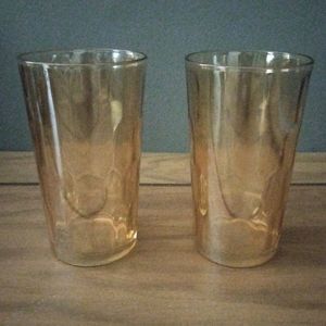 Vintage Peach Lusterware Glasses